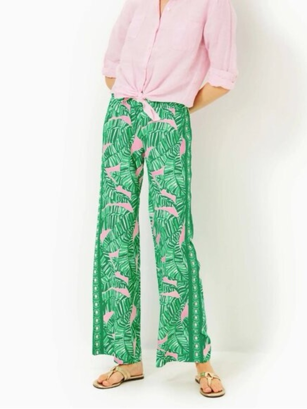 Lilly Pulitzer Bal Harbour Palazzo Pants Let's Go Bananas Size Medium